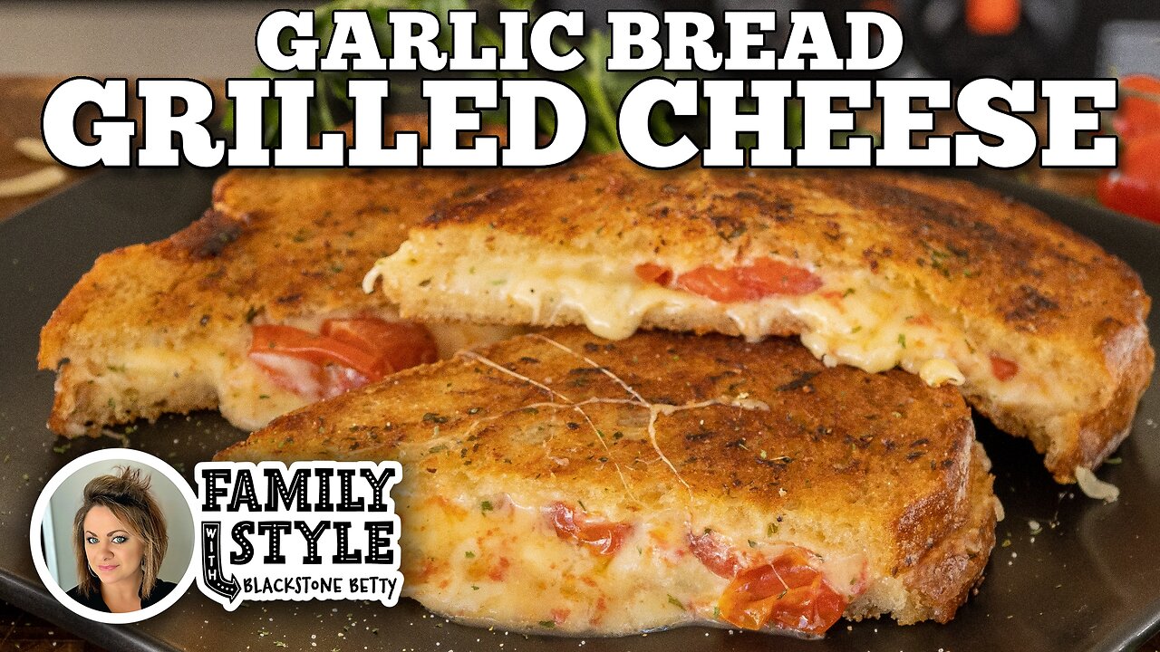 Garlic Bread Grilled Cheese on the Blackstone Griddle