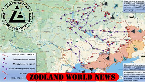 ►🚨▶⚡️🇺🇦⚔️🇷🇺 Animated diagram of strikes on Ukraine | June 22-23, 2025