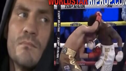 Black boxer takes revenge on Ukrainian rival who allegedly mocked him with bananas and watermelon.