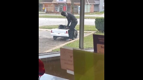 Gas prices are high he found a way