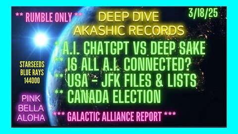 A.I. DEEP DIVE! * CHATGPT & DEEPSEEK Talk to Each Other? * JFK Files * CANADA Election Soon?