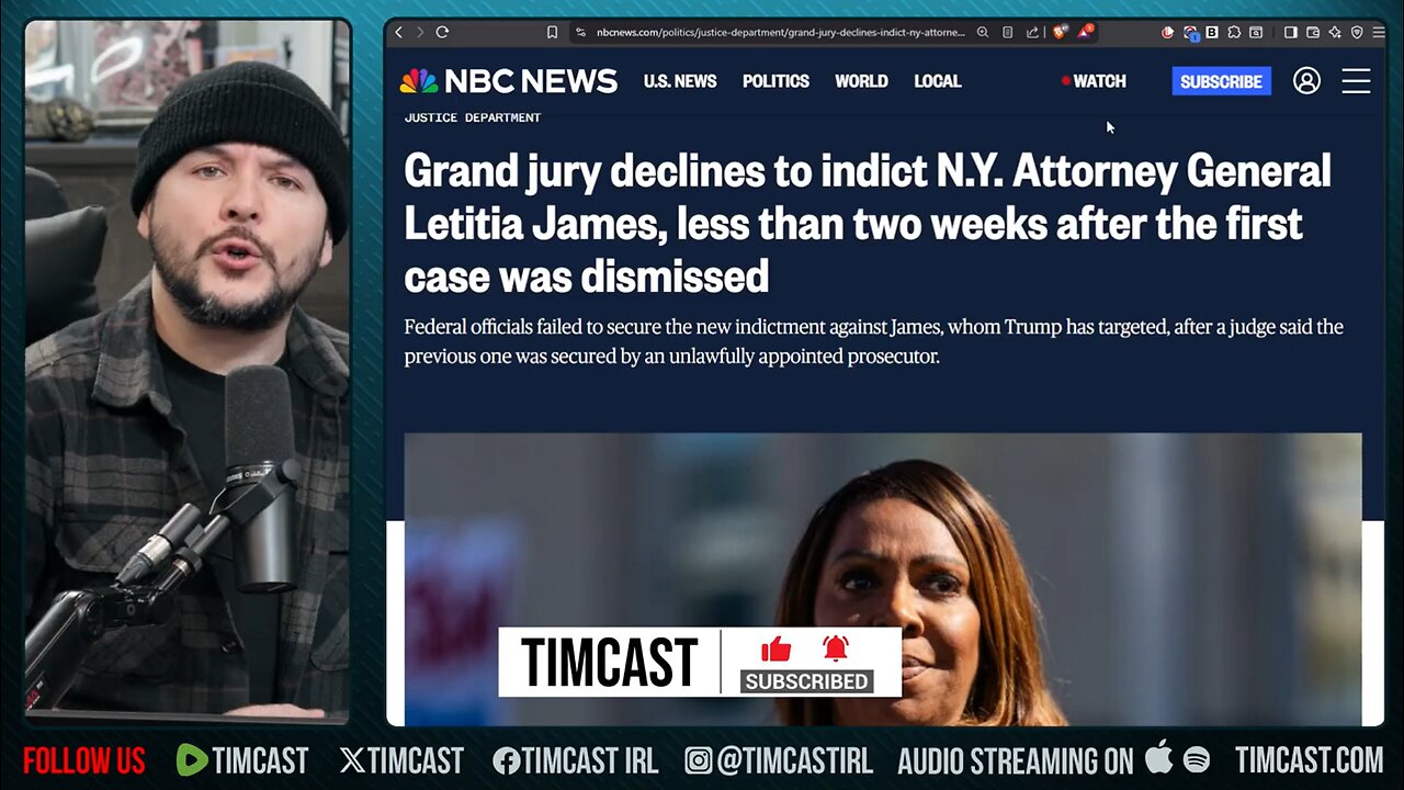 Grand Jury DECLINES To Re-Indict Letitia James, Trump LOSES But WILL Try Again | Tim Pool