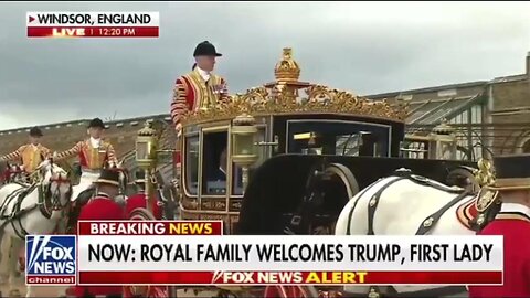 President Trump & First Lady receive warm welcome at Windsor Castle as royals hold grand procession