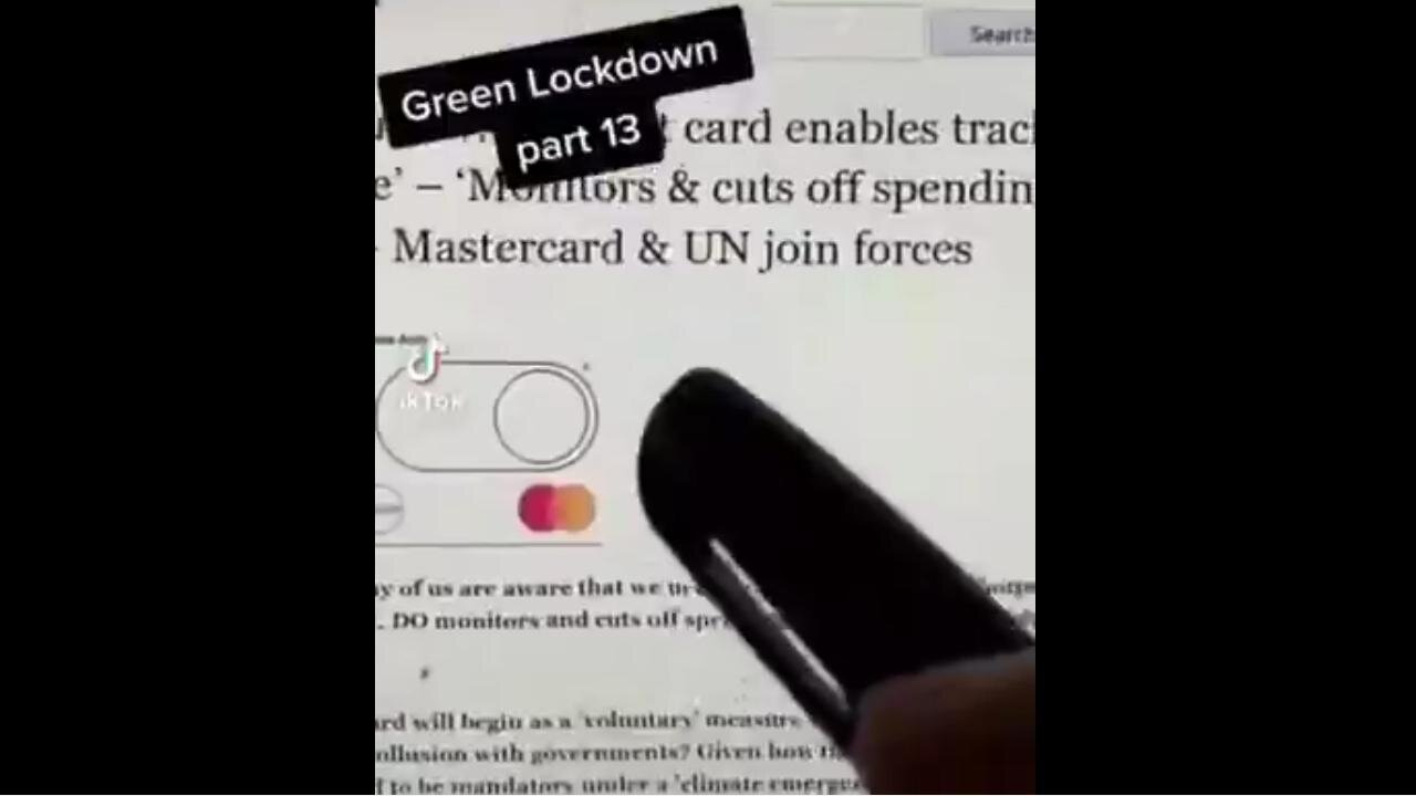 ⛔️Mastercard has teamed up with the UN - Doesn't sound good - CARBON CREDIT SCORE?
