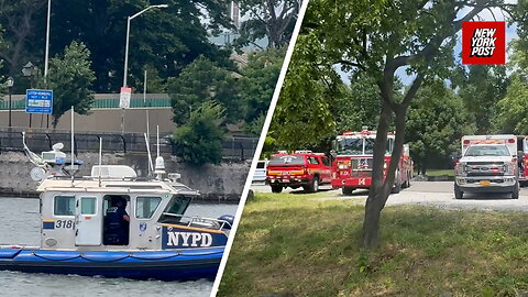 Rescue units search for man who leapt into the East River from a Randall's Island ferry