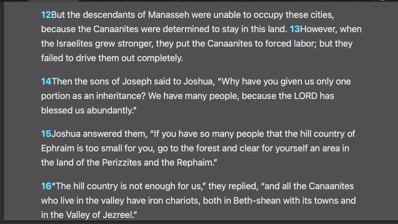 Joshua 16-17