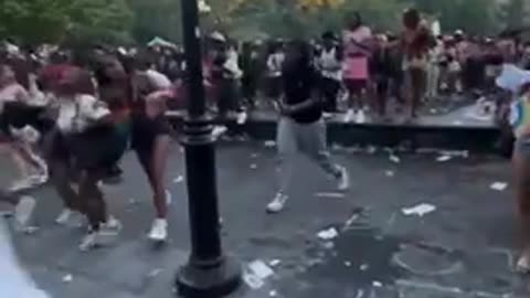Negro "pride" participants get pepper sprayed,hundreds flee!