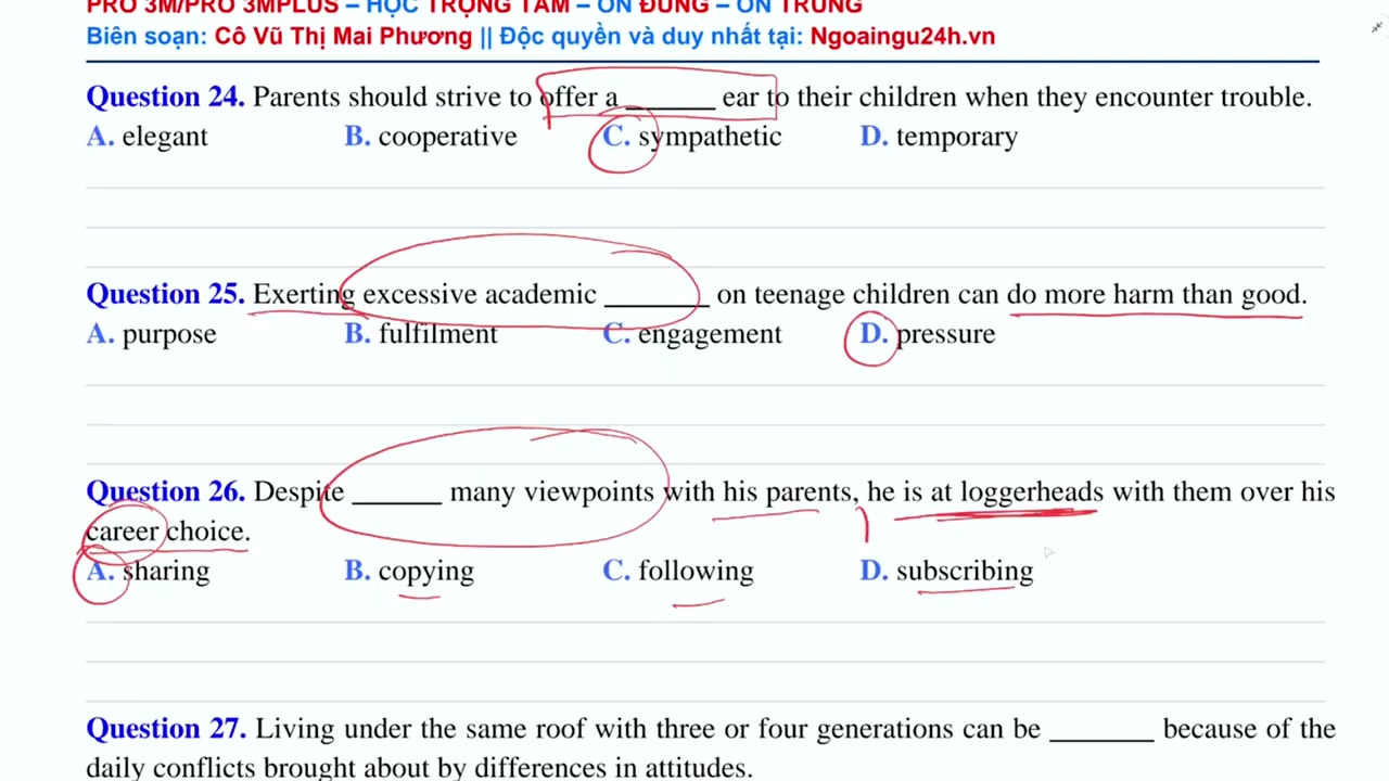 Bài 1 Từ vựng chuyên sâu Chủ đề The Generation gap mp4