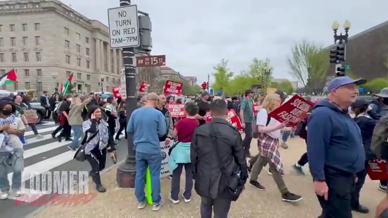 Islamic protesters bussed into nation's capital to protest Trump.