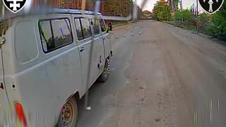 Ukrainian Drone Gets Inside the Wire and Takes Out Russian Transport
