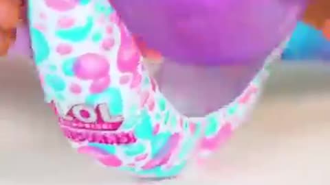 Nastya explores the new collection of dolls