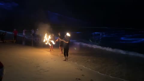 Fire Show on Ark Bar - Chaweng Beach Koh Samui, Thailand