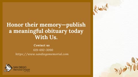 4 Reasons to Publish an Obituary | Funeral Planning & Services – San Diego Memorial Chapel