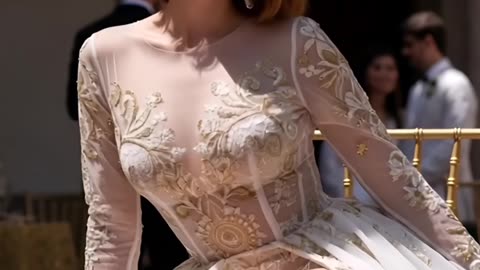 Elegant Floral Wedding Dress | #weddingdress #bridalfashion #elegantstyle #floraldress #luxurydress