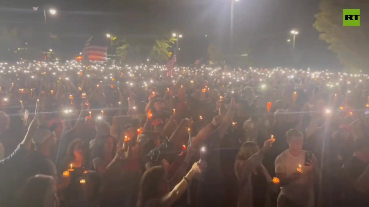Americans chant his name & light up the night for Charlie Kirk