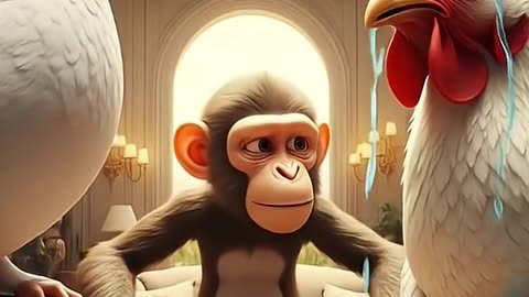AI CARTOON VIDIOS KABUTAR OR BANDDR KA GHAR #animals #anime #shortvideo #art