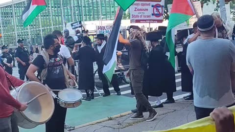 ANTI-GENOCIDE rally outside the United Nations.