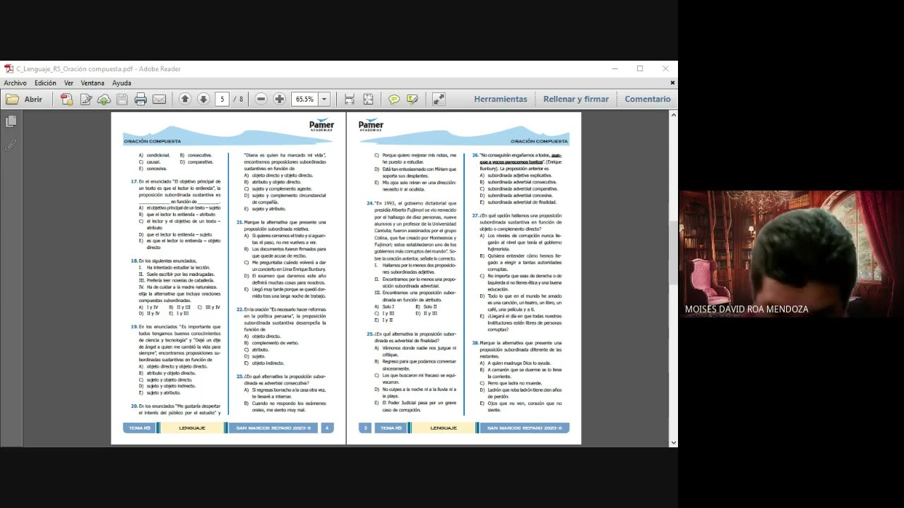 PAMER SEMESTRAL 2023 | Repaso 5 | Lenguaje