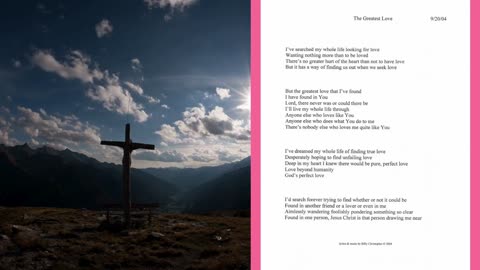 The Greatest Love, Lyric Video on The Greatest Love Worship Album