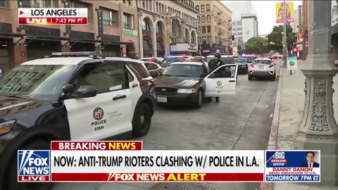 HAPPENING NOW: Anti-Trump rioters clash with police in Los Angeles