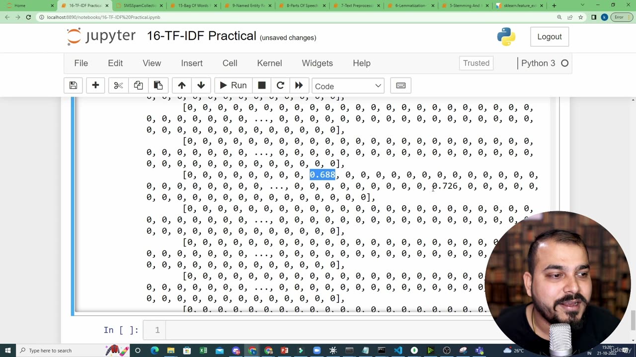 47.20 TFIDF Practical implementation Python Krish Naik ML