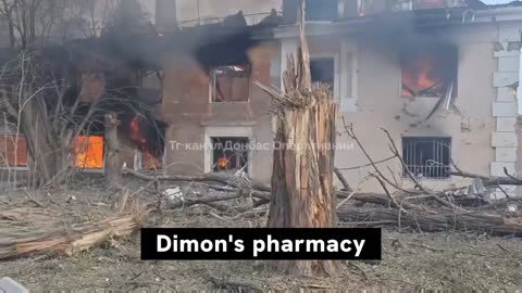🔥🏨 Ukraine Russia War | Pharmacy Burning After Russian Shelling in Donetsk | RCF