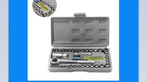 Kit Soquetes Sextavado Chaves E Maleta Profissional 40 Peças - Aiwa