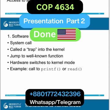Student Work(Presentation) | COP 4634 Part 2 Process Concepts Presentation | Operating Systems | UWF