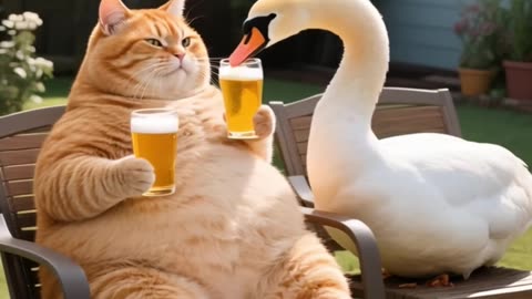 The toad eats the swan's flesh.- 1440P