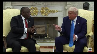 Trump and South Africa President Cyril Ramaphosa hold meeting