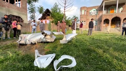 Metal debris seen in Indian Kashmir after officials say jets crashed