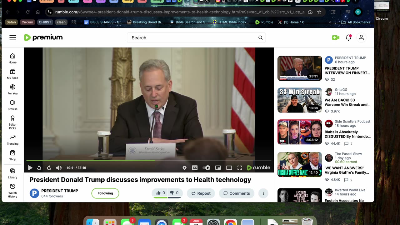 8/7/25 Trump’s health tech leading us to Rev 13:16-18? Order out of Chaos?