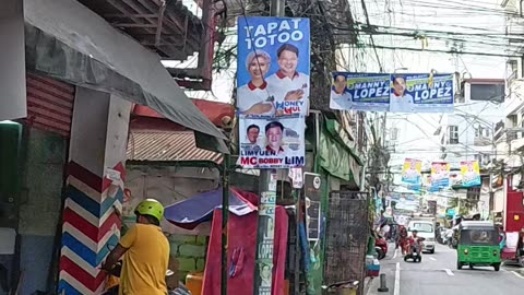 Early Stroll on Wagas Street in Manila City in the Philippines