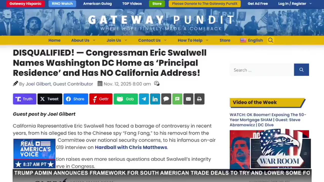 JOEL GILBERT: Eric Swalwell’s finances are a mess. Mountains of debt, unpaid loans