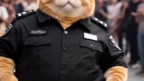 Cat is police man