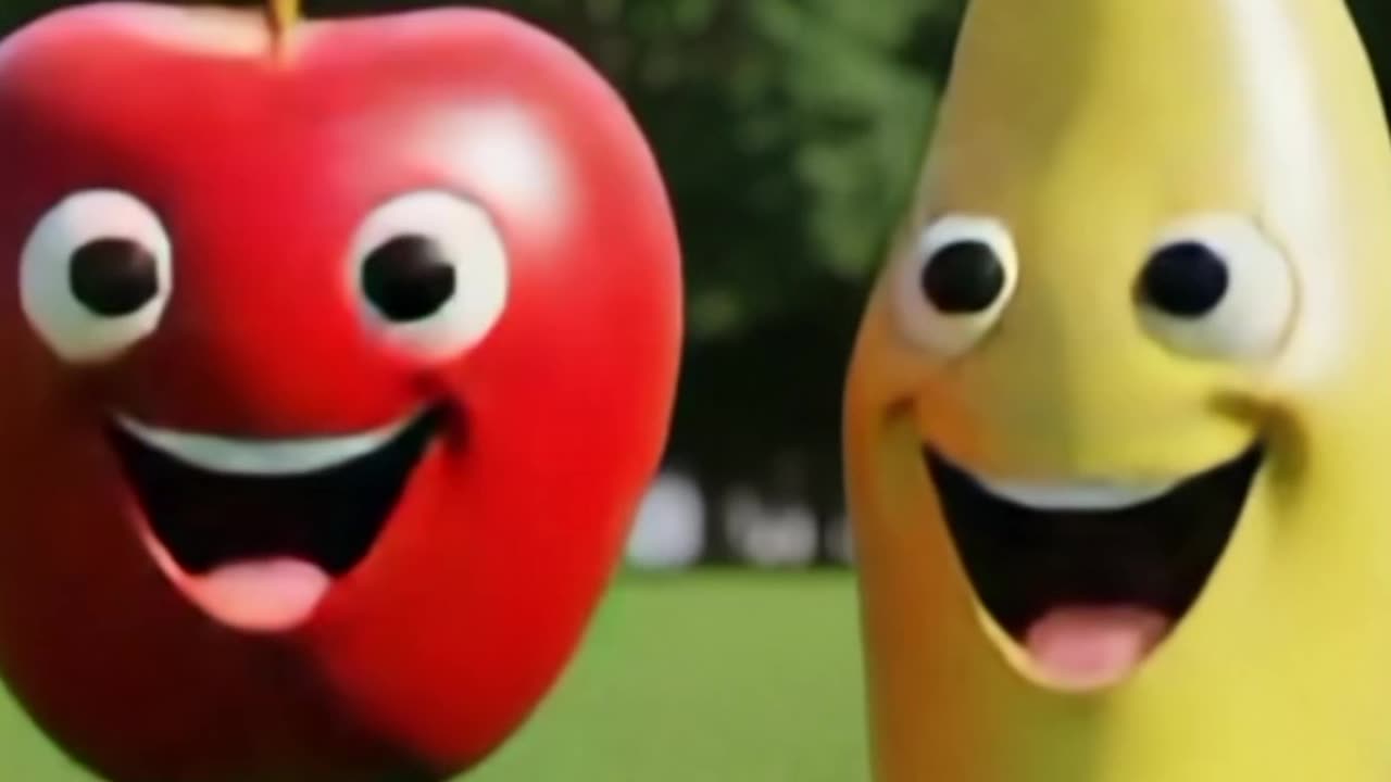 “जब सेब और केला पार्क में खेलने निकले… हँसी रोक नहीं पाओगे! 🍎🍌😂”