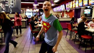 Outtake #3,124 Of Sheldon Cooper From The Fictitious Big Bang Theory Series Is Dancing At Taco Bell