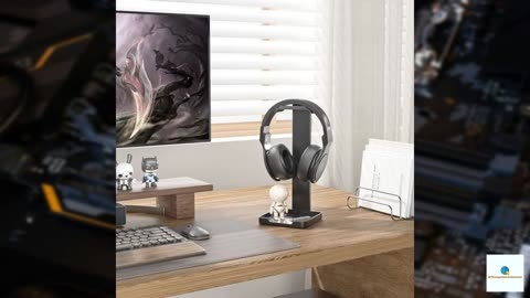 bussdis Headphone Stand Metal Headset Holder: Upgraded Stability Headset Holder - Black Ea