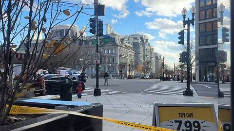 Heavy police and Secret Service activity around the White House.
