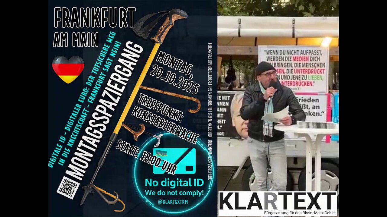 Digitale ID - Digitaler Euro: der totsichere Weg in die Knechtschaft - Frankfurt sagt NEIN!