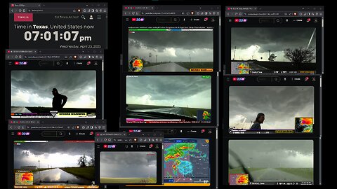 STORMCHASERS Hunting the LIGHTNING STORMS | LIVE STORMS WEATHER multi-window April 23, 2025 - viewer discretion advised