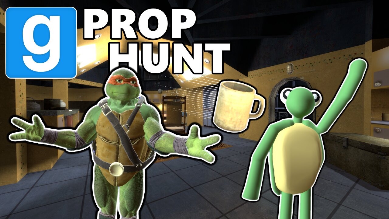 Gmod Prop Hunt Funny Moments - Ninja Turtles Greatest Adversary!