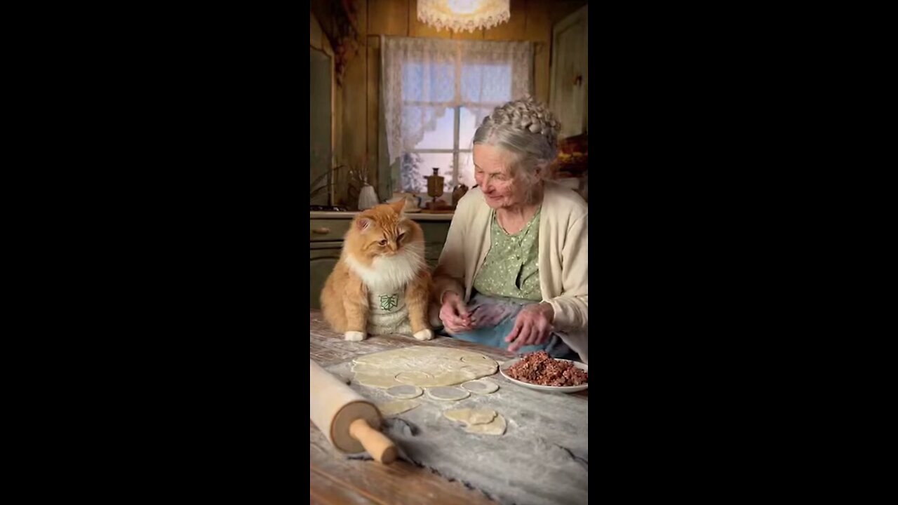 кот и бабушка