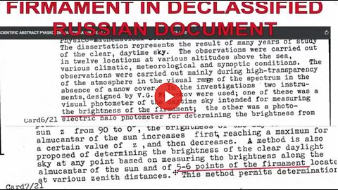 More Declassified Documents about the Firmament / Dome of Flat Earth | Founded Earth Brothers