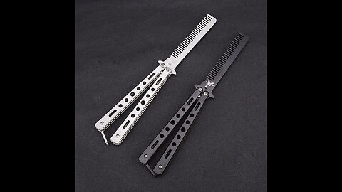 Stainless Steel Butterfly Knife Comb, Also An Outdoor Camping Practice Comb & Knife Without Blades