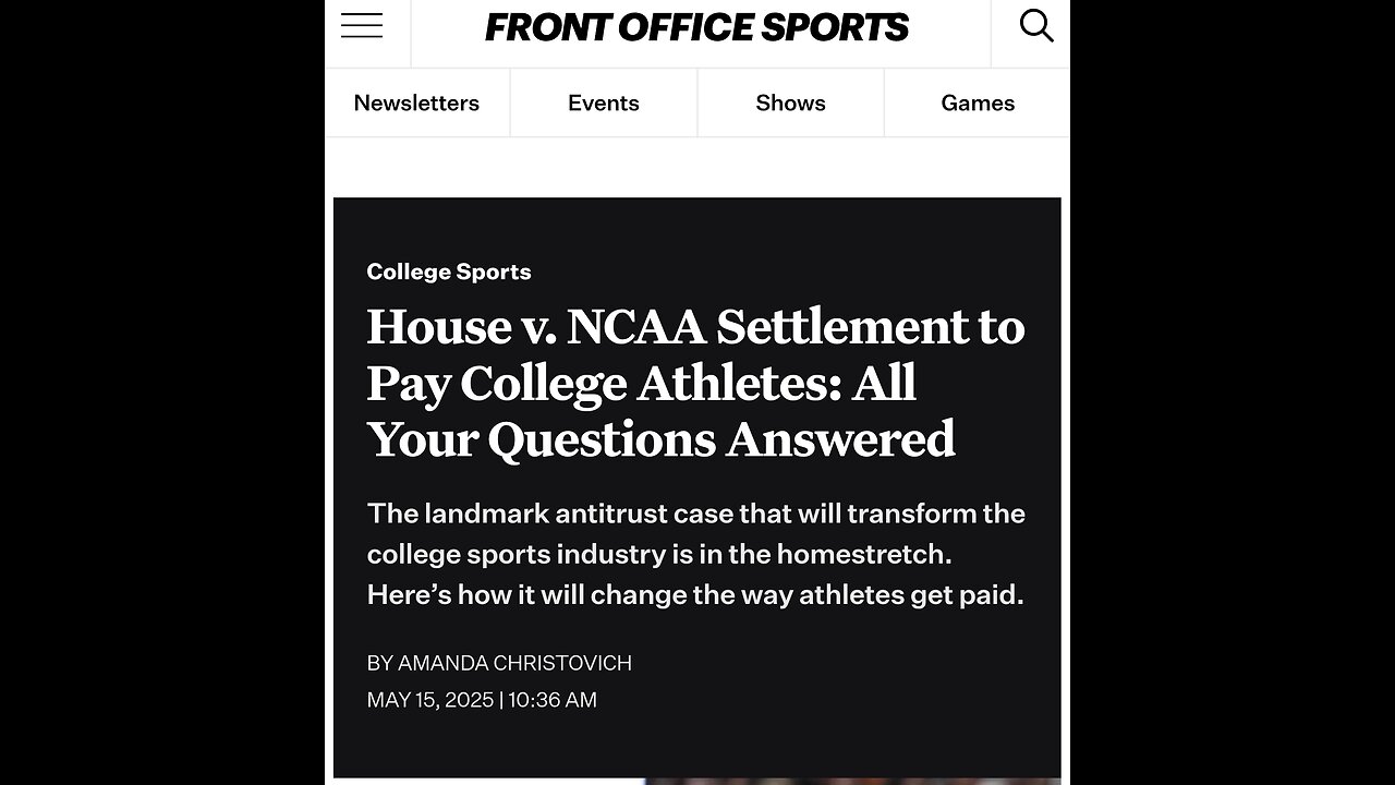 NCAA House Settlement Resolution...