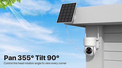 WiFi PTZ Outdoor Wireless Solar IP Camera 4MP HD Built-in Battery Long Time Standby iCsee APP