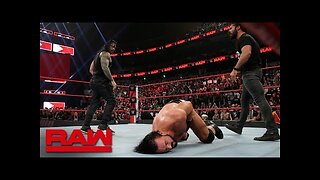 Roman Reigns and Seth Rollins save Dean Ambrose from 4-on-1 beatdown Raw, Feb