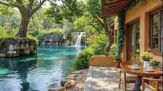 Lakeside Coffee Cafe, Smooth Jazz, Relaxing Vibes with Nature Sound.
