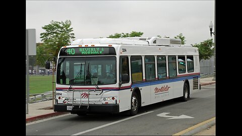 Montebello Bus Lines New Flyer GE40LFR bus of Montebello Bus Lines in East Los Angeles.